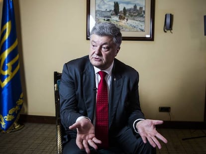 El presidente de Ucrania, Petro Poroshenko, durante la entrevista. En vídeo, entrevista a Poroshenko.