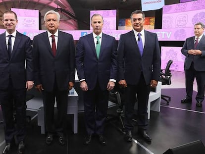 Los candidatos, en el tercer debate de Mérida.