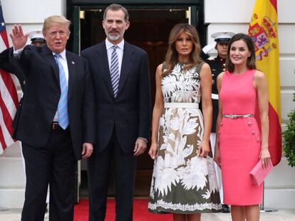 Donald Trump y Melania Trump junto a los reyes de España.