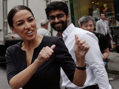 Alexandria Ocasio-Cortez, este miércoles en Nueva York.