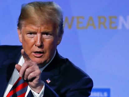 Donald Trump en la cumbre de la OTAN.