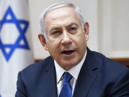 El primer ministro de Israel, Benjamín Netanyahu, este domingo en Jerusalén.