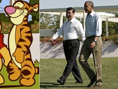 Winnie the Pooh y Tigger, comparados con Xi Jinping y Obama.