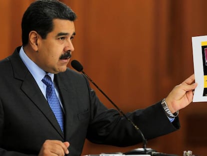 Maduro durante su discurso televisado.