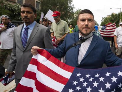 Jason Kessler, el organizador de la protesta del año pasado en Charlottesville y del domingo en Washington.