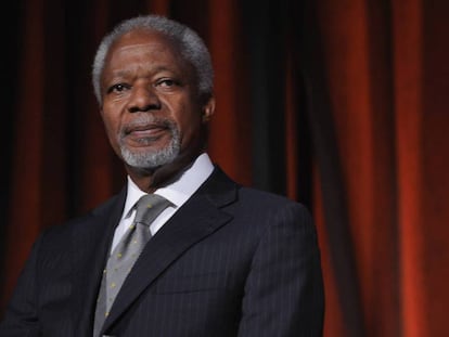 Kofi Annan, en Nueva York en 2012 / En vídeo, Kofi Annan ha fallecido a los 80 años en Berna (QUALITY-REUTERS)