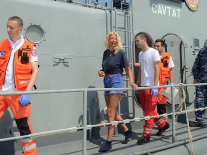 La turista británica rescatada tras caer al mar Adriático desde su crucero.
