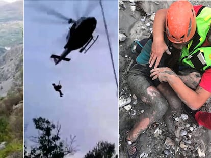 Un helicóptero de los agentes de rescate.