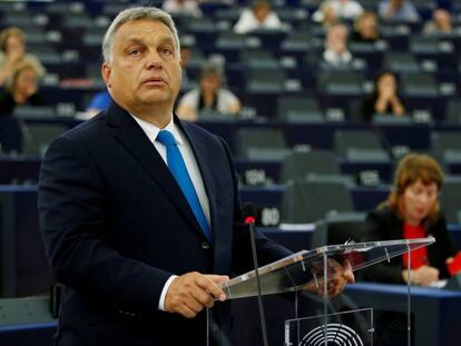 Orbán, primer ministro húngaro, comparece en el Parlamento Europeo.
