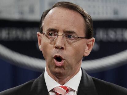 El fiscal general adjunto de Estados Unidos, Rod Rosenstein, el pasado julio en Washington. En vídeo, Trump anuncia que se reunirá con Rosenstein el jueves.