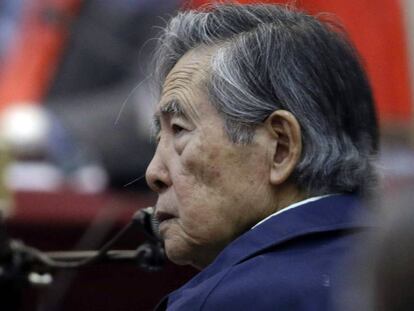 Alberto Fujimori testifica ante un tribunal en marzo.