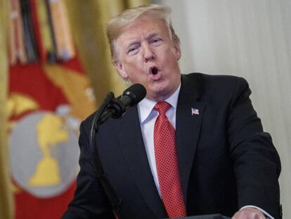 El presidente estadounidense Donald Trump, este miércoles en la Casa Blanca.