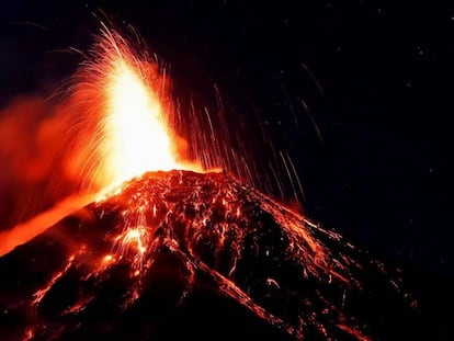 Erupción del volcán de Fuego de Guatemala.