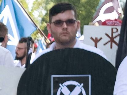 James Alex Fields Jr., durante una manfiestación de la organización. EN vídeo, así fue el atropello de Charlottesville.