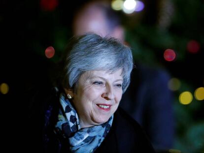 Teresa May llega al 10 de Downing Street, este miércoles.