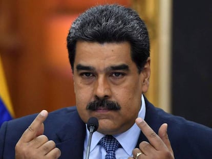 En vídeo, Nicolás Maduro, durante un mensaje al país.