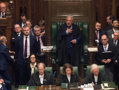 En el centro, el 'speaker' del Parlamento británico, John Bercow.