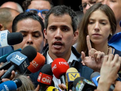 Juan Guaidó, este domingo. En vídeo, Guaidó agradece el apoyo de los países europeos pero alerta: "No tenemos mucho tiempo".