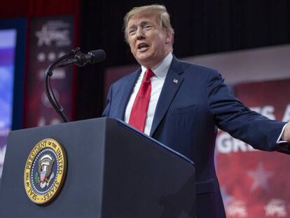 Donald Trump, el pásado sábado en la Conferencia Conservadora en Washington.