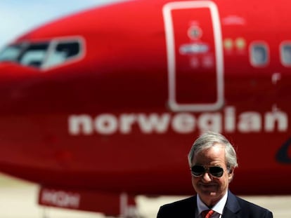 Bjorn Kjos, CEO de Norwegian, en marzo de 2018 en el Aeropuerto Internacional de Ezeiza, en Buenos Aires.