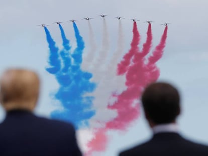 El presidente de EE UU, Donald Trump y su homólogo francés, este miércoles en Normandía.