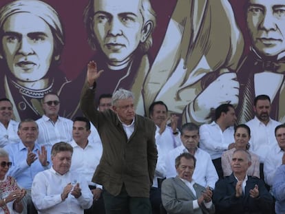 El presidente mexicano, Andrés Manuel López Obrador, durante un evento en Tijuana (Baja California). En vídeo, las palabras del presidente en Tijuana.