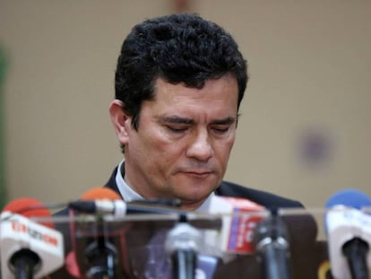 En vídeo, Sérgio Moro, este lunes en rueda de prensa.