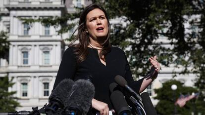 Sarah Sanders, este martes ante la prensa en la Casa Blanca. En vídeo, discurso de despedida de Sanders.