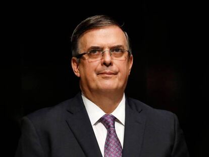 El canciller mexicano, Marcelo Ebrard, este viernes en el Senado.