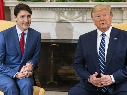 Donald Trump, y el primer ministro canadiense, Justin Trudeau, el jueves en la Casa Blanca. En vídeo, el presidente de EE UU.