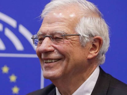 Josep Borrell, durante una rueda de prensa en Bruselas el pasado 26 de junio. Vídeo: Pedro Sánchez sobre el nombramiento de Borrell.