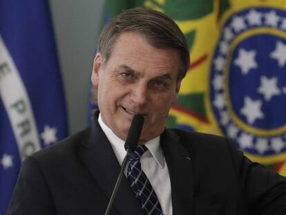 Jair Bolsonaro, este jueves en el Palacio de Planalto.