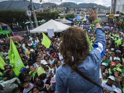 La candidata Sandra Torres, en un acto de campaña