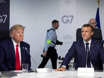 Los presidentes Donald Trump y Emmanuel Macron, durante la cumbre del G7 en Biarritz. / Vídeo: Declaraciones de Macron.
