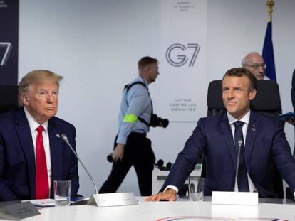 Los presidentes Donald Trump y Emmanuel Macron, durante la cumbre del G7 en Biarritz. / Vídeo: Declaraciones de Macron.