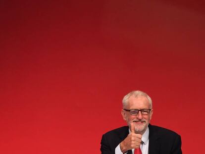 Jeremy Corbyn, durante el congreso del Partido Laborista británico, este lunes en Brighton.