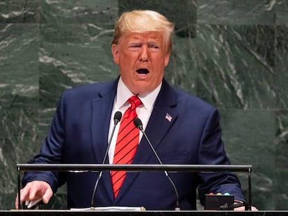 Donald Trump, durante su discurso en la ONU, este martes. En vídeo, las declaraciones de Trump.