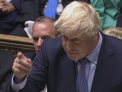 Boris Johnson, este miércoles en el Parlamento en Londres.