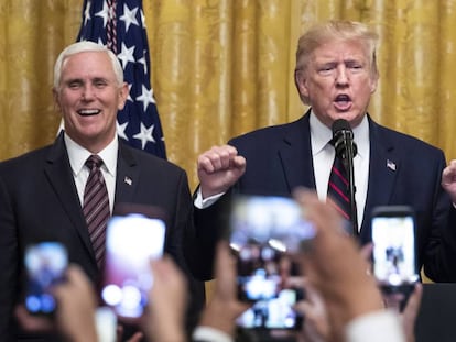 Trump y Pence, este viernes en la Casa Blanca. En vídeo, las claves del 'impeachment' a Trump y la trama ucrania.