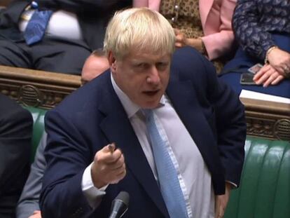 El primer ministro del Reino Unido, Boris Johnson, se dirige a la oposición este jueves en la Cámara de los Comunes. En vídeo, intervención de Jeremy Corbyn, líder del Partido Laborista.