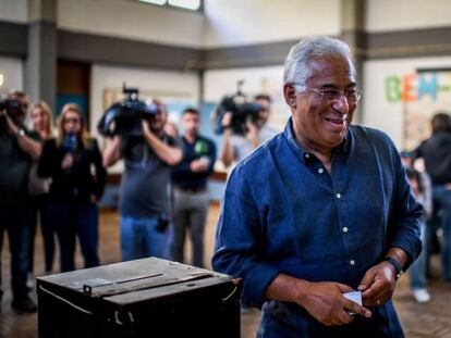 António Costa, tras votar este domingo en Lisboa. En vídeo, el presidente de Portugal llama a la participación.