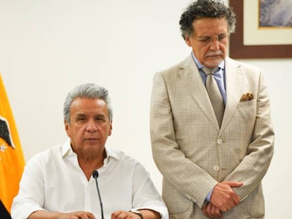 El presidente de Ecuador, Lenín Moreno, y Pablo Celi, el contralor general. En vídeo, las claves de la crisis en el país. En vídeo, cronología de las protestas en Ecuador.