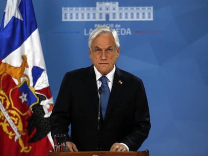 El presidente Sebastián Piñera en La Moneda. En vídeo, el discurso de Piñeda.