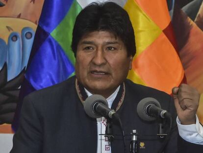 Evo Morales, durante una conferencia de prensa este jueves