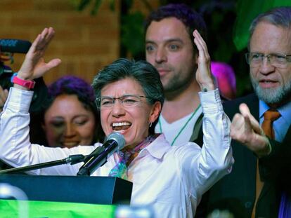 Claudia López, minutos después de su triunfo electoral.