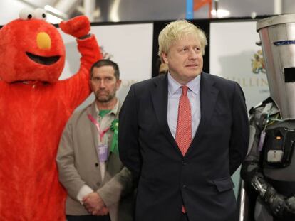 Boris Johnson, en rueda de prensa, tras conocer los resultados electorales.