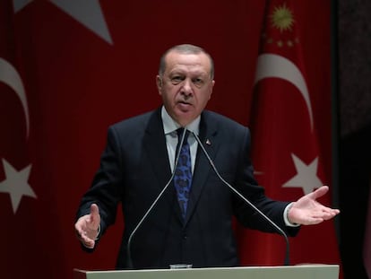 Erdogan durante un acto de su partido, este jueves en Ankara. En vídeo, sus declaraciones.