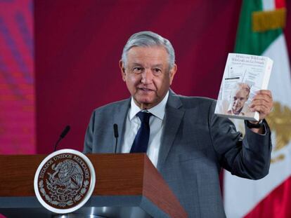 Andrés Manuel Lopez Obrador en rueda de prensa este viernes.