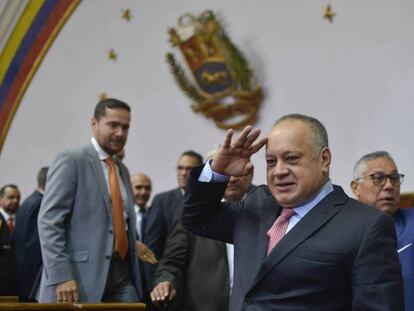 Diosdado Cabello, presidente de la Asamblea Nacional Constituyente, en el Parlamento venezolano.