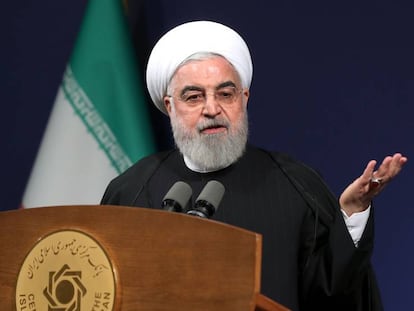 El presidente iraní, Hasan Rohani, este jueves en Teherán. En vídeo, Rohani se planta ante Europa y rechaza negociar un nuevo acuerdo nuclear.